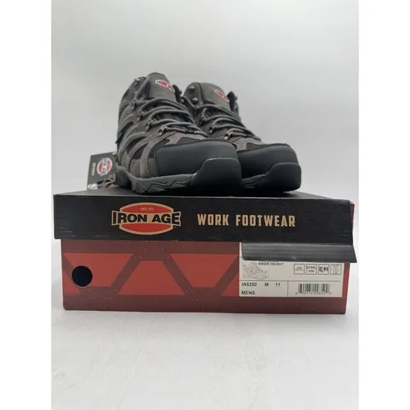 NEW Iron Age SURVEYOR Men's Hiking Boot Grey/Black US Size 11 Medium NIB