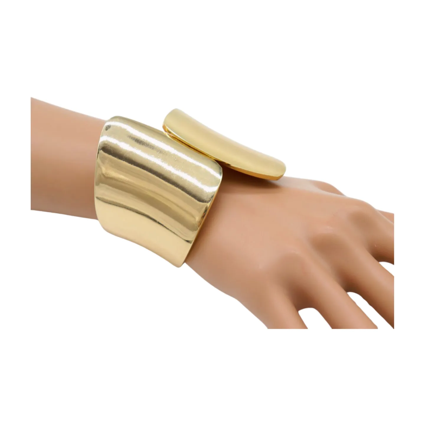 New Women Gold Metal Wrist Cuff Bracelet Fashion Jewelry Bulky Statement Stylish Look