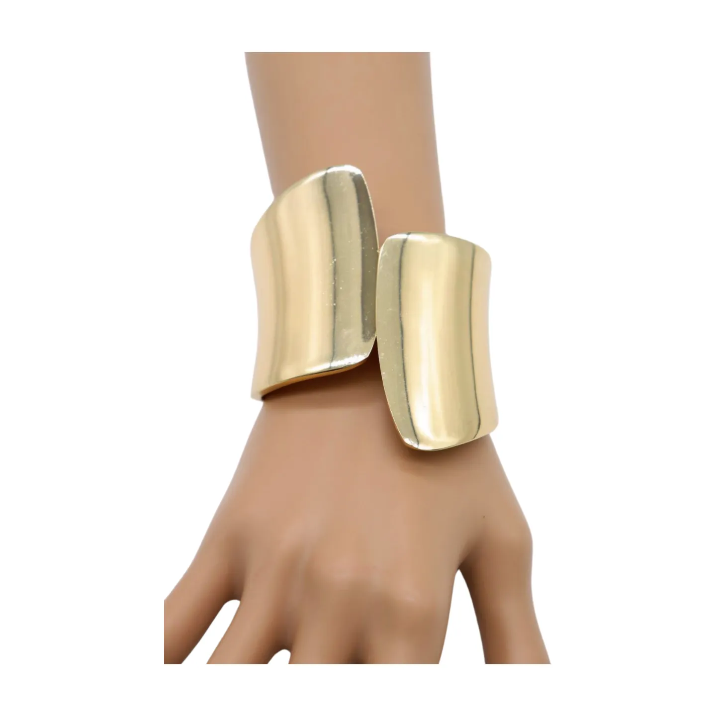 New Women Gold Metal Wrist Cuff Bracelet Fashion Jewelry Bulky Statement Stylish Look