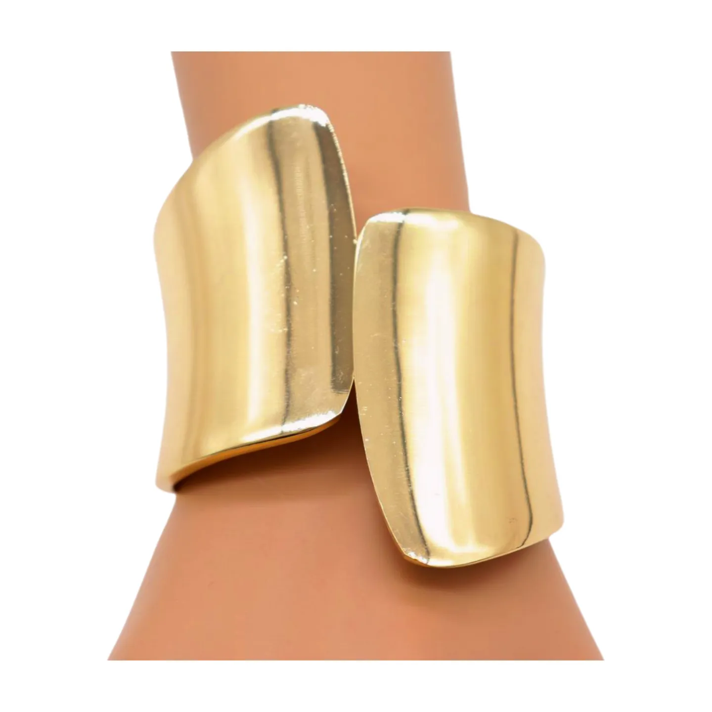New Women Gold Metal Wrist Cuff Bracelet Fashion Jewelry Bulky Statement Stylish Look