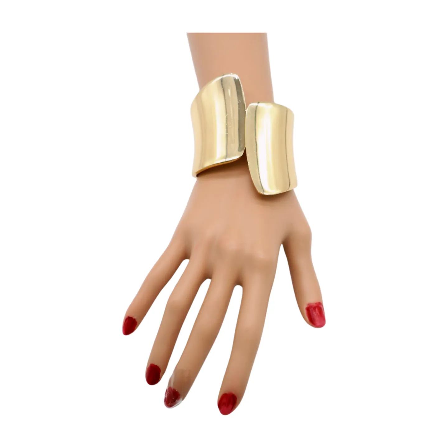 New Women Gold Metal Wrist Cuff Bracelet Fashion Jewelry Bulky Statement Stylish Look