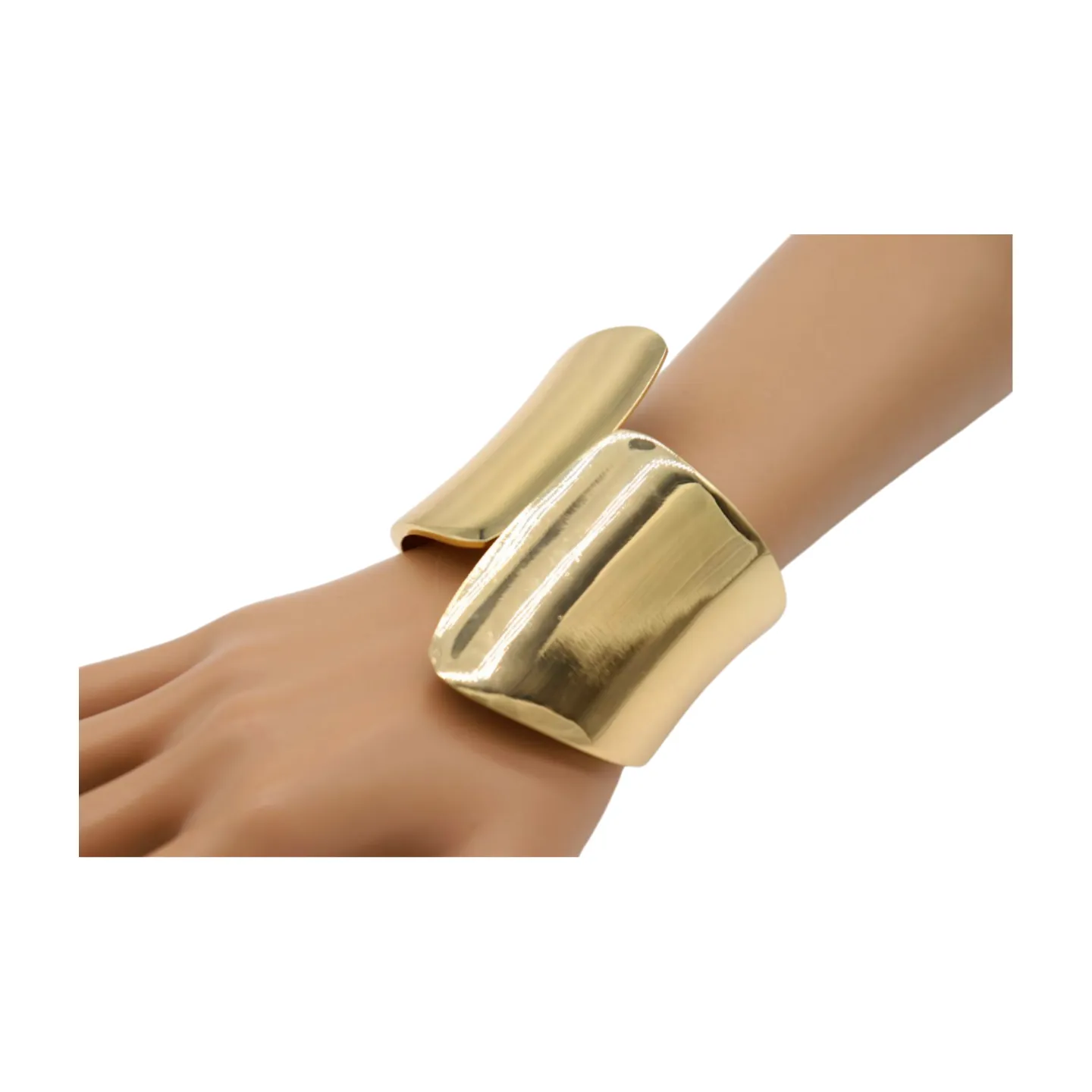New Women Gold Metal Wrist Cuff Bracelet Fashion Jewelry Bulky Statement Stylish Look