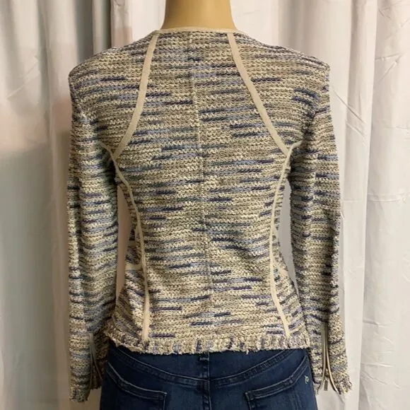 NIC ZOE tweed jacket zip blazer petite Size S C11