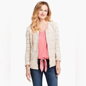 NIC ZOE tweed jacket zip blazer petite Size S C11