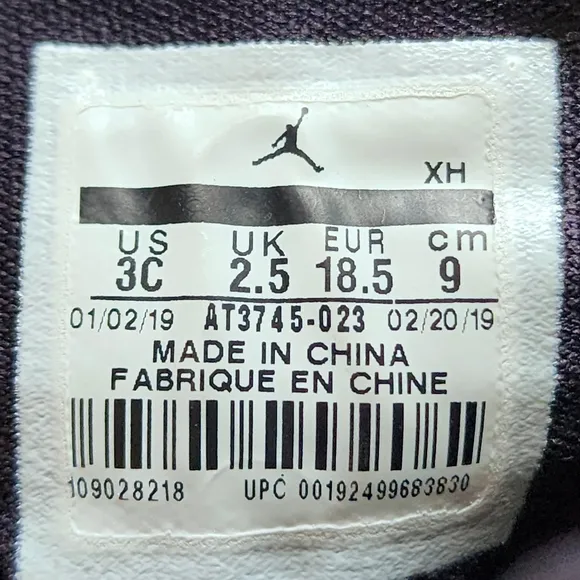 Nike Air Jordan 1 Crib Bootie &quot;BRED&quot; BANNED AT3745-023 Size 3C Black Varsity Red