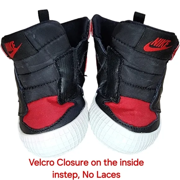 Nike Air Jordan 1 Crib Bootie &quot;BRED&quot; BANNED AT3745-023 Size 3C Black Varsity Red