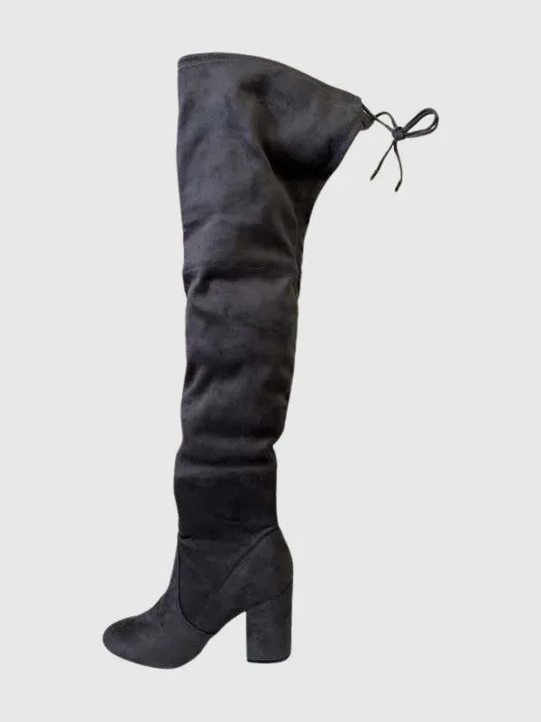 NORRIS GREY SUEDE HEELED BOOTS - SM REBOOTED