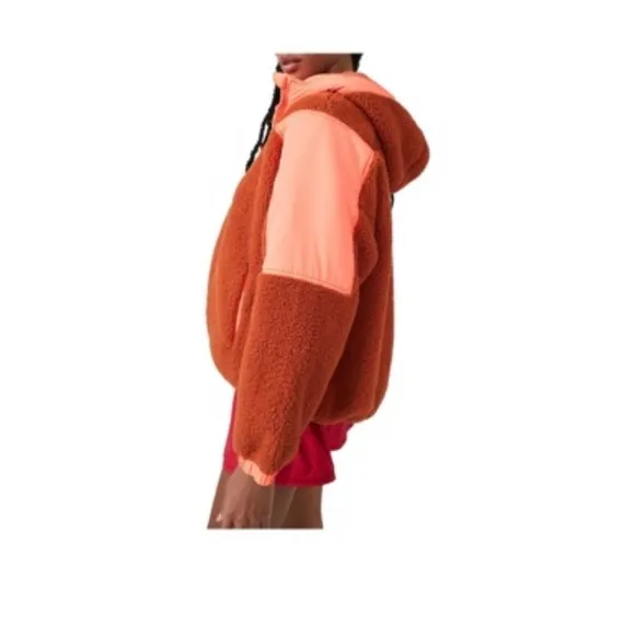 NWT 🍃 Free People Movement Pullover - Neon Coral Combo - Medium