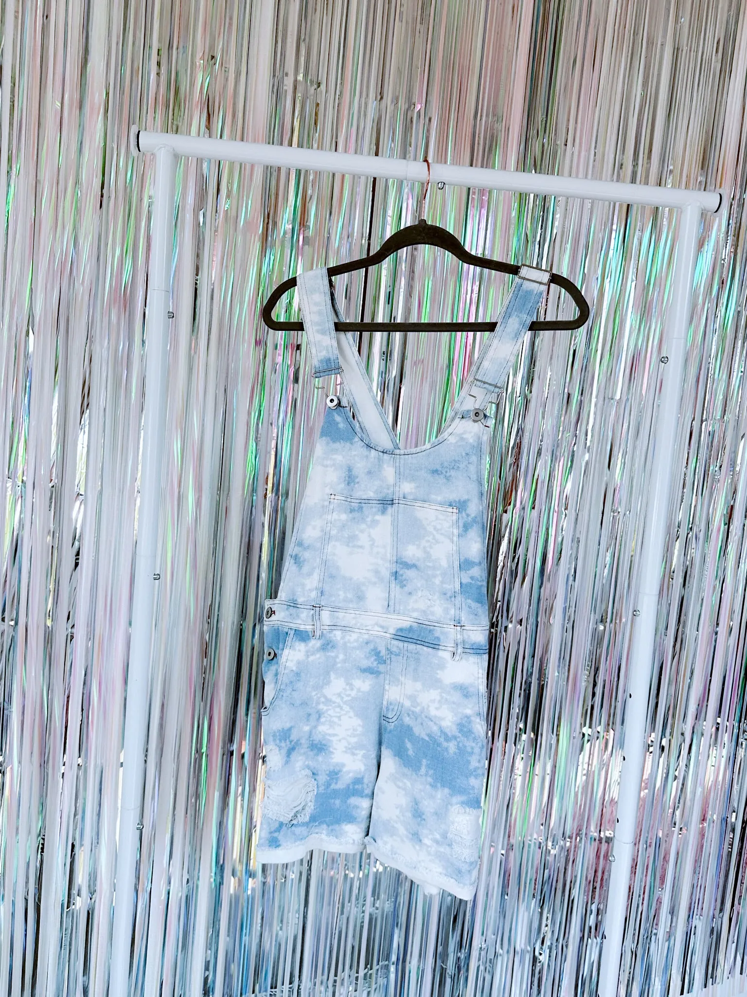 On Cloud Nine Denim Overall Shorts