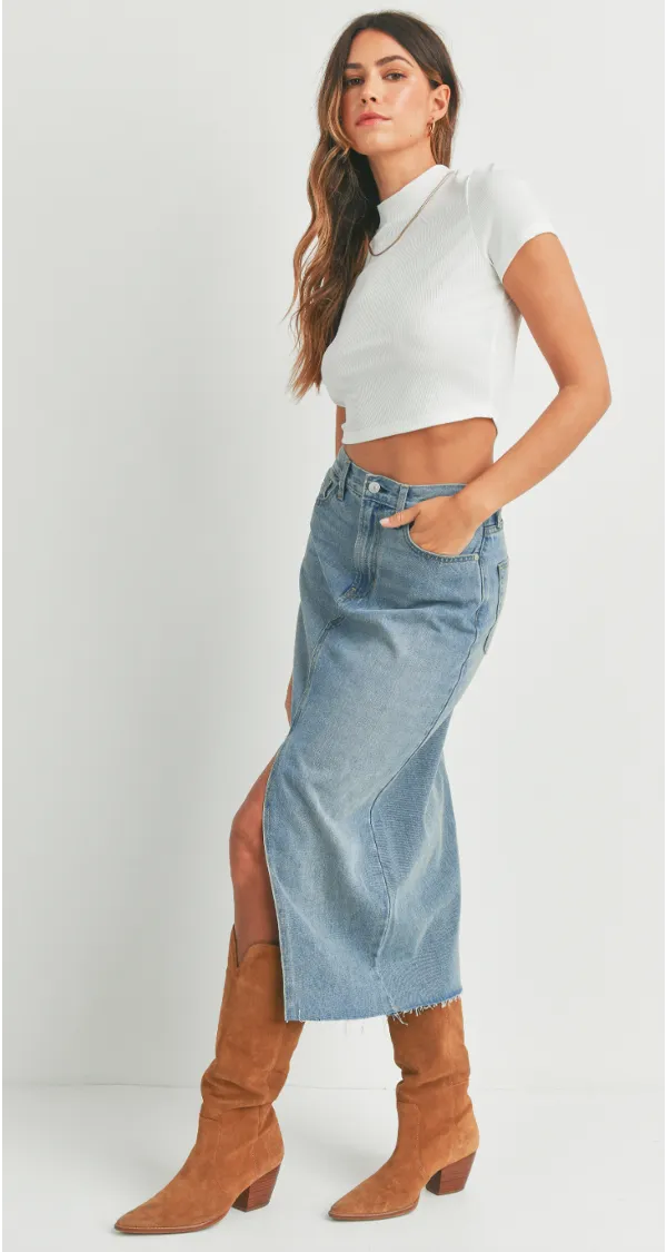 Open Split Midi Skirt