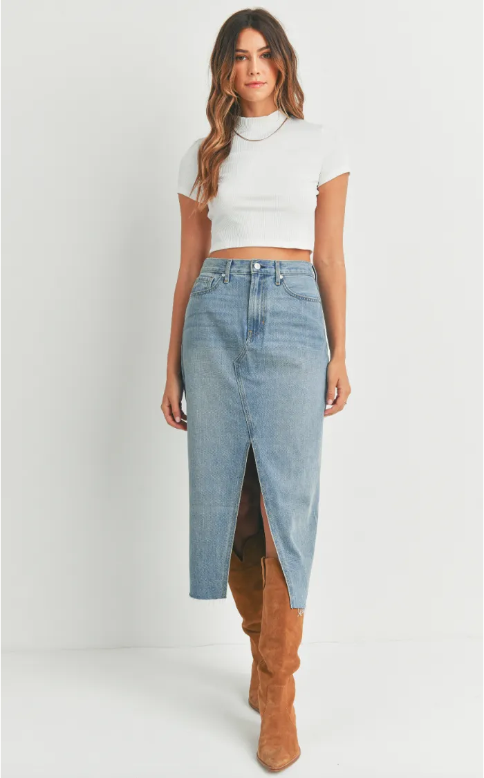 Open Split Midi Skirt