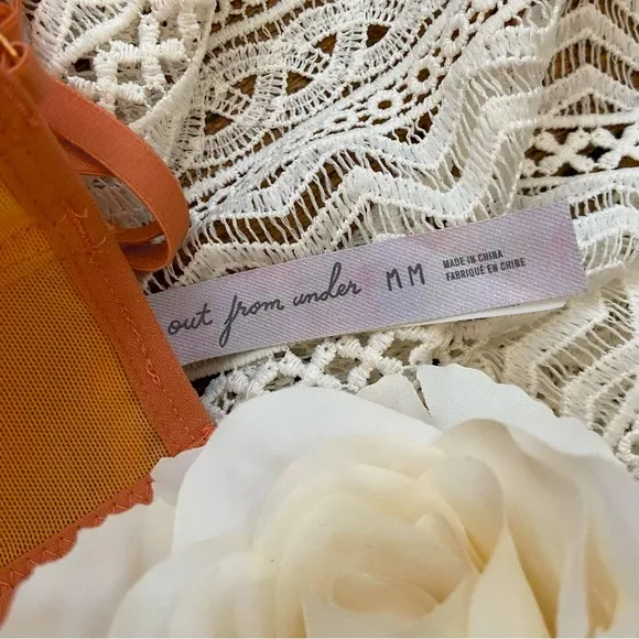 Out From Under Modern Love Lace Bustier in Peach and Orange