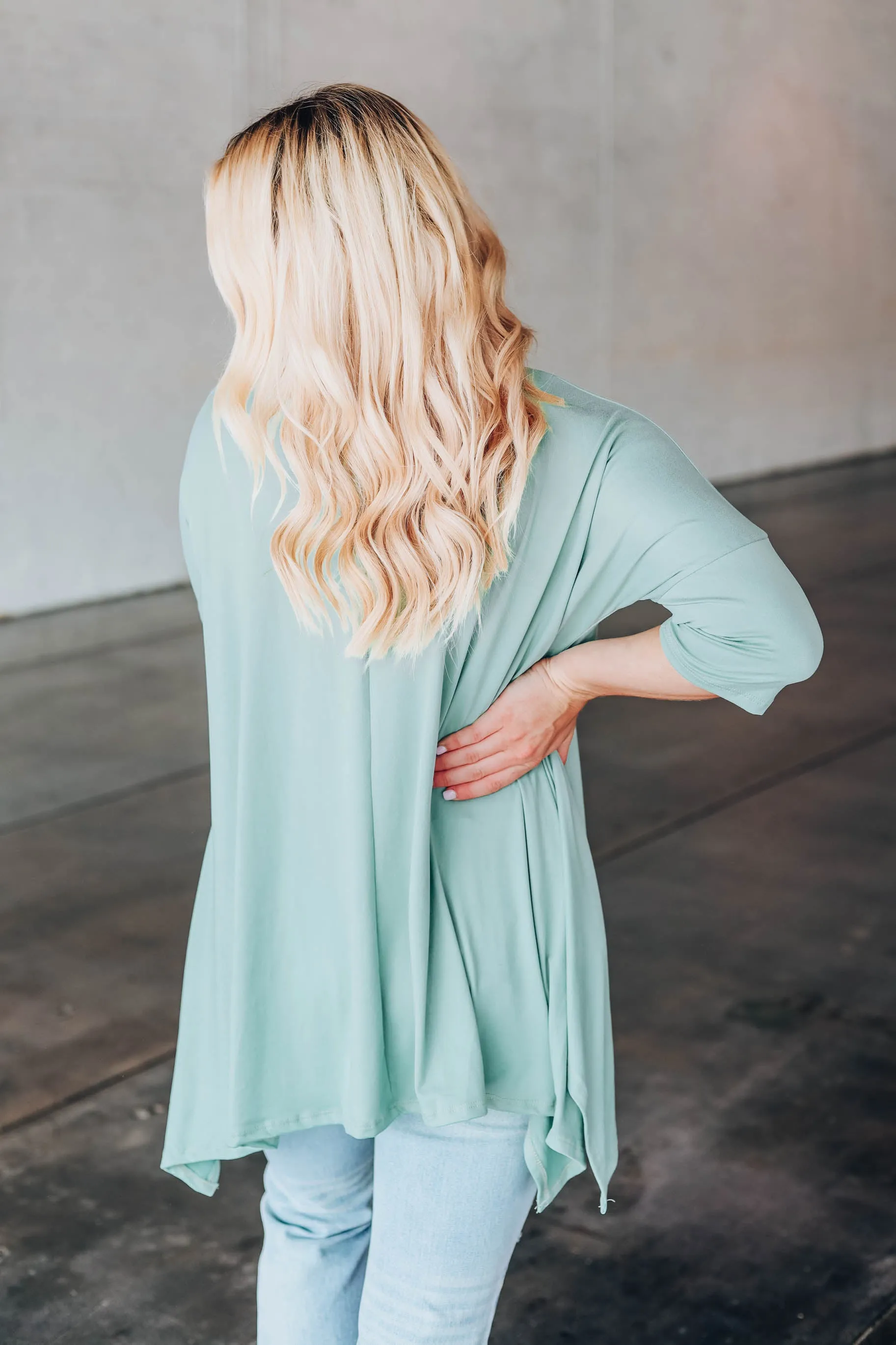 Own It Asymmetrical Tunic - Sage