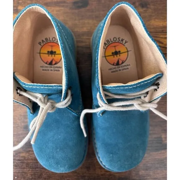 Pablosky Boys Suede booties in Turquoise Size 31 / Néw