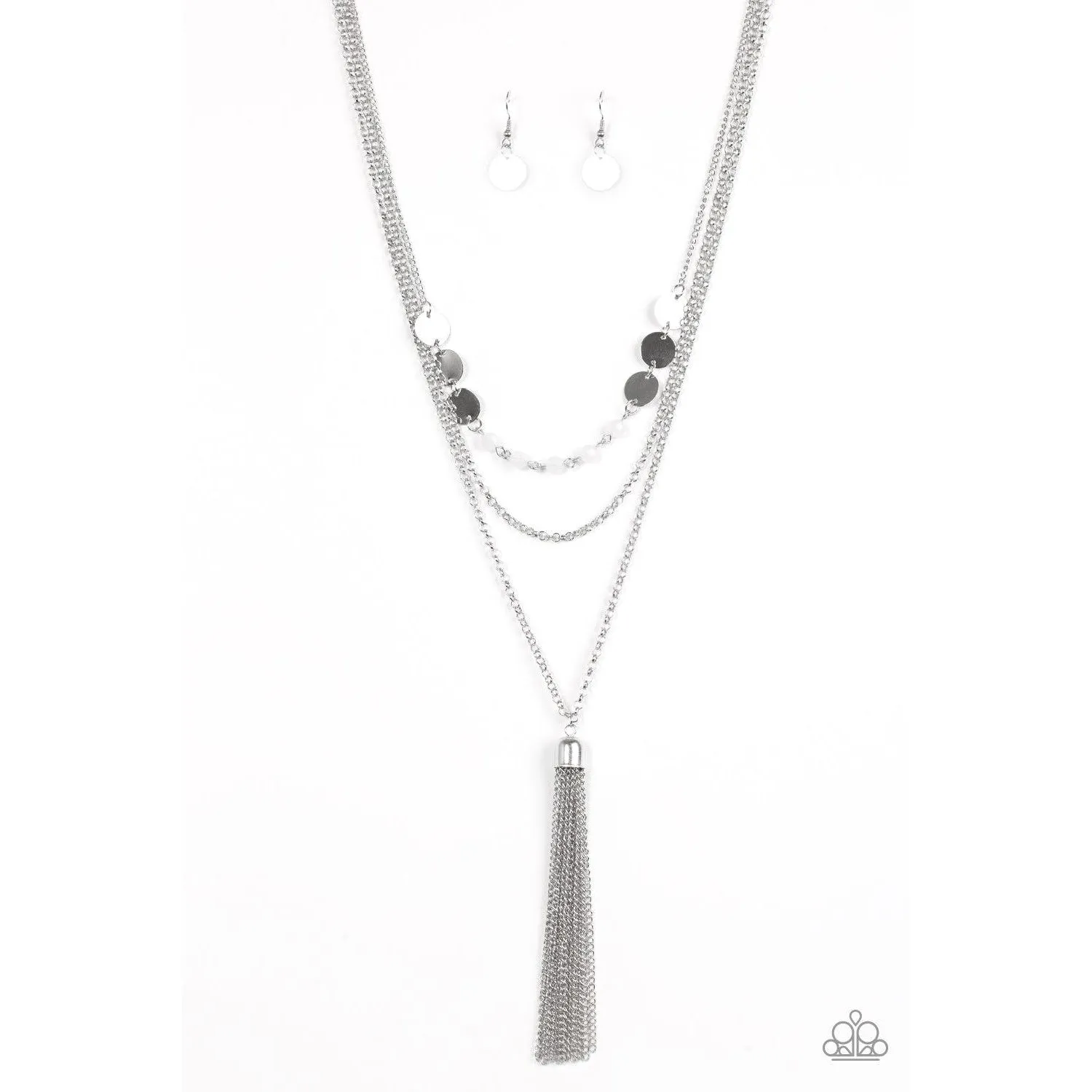 Paparazzi Celebration of Chic White Necklace & Earrings Set