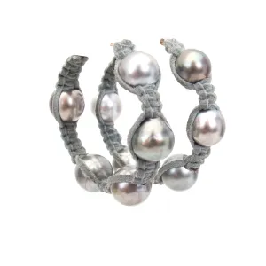 Pearl Suede Hoops