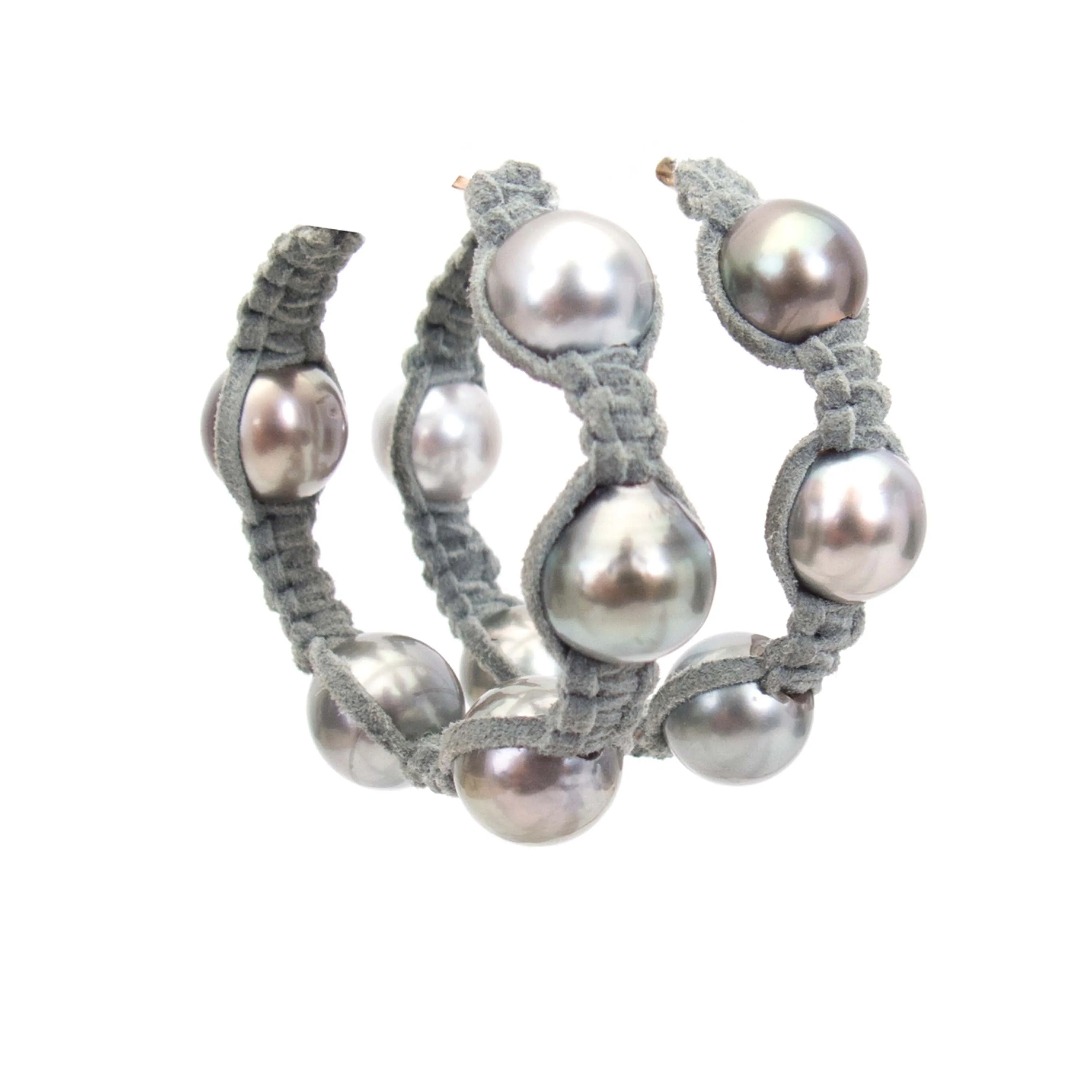 Pearl Suede Hoops