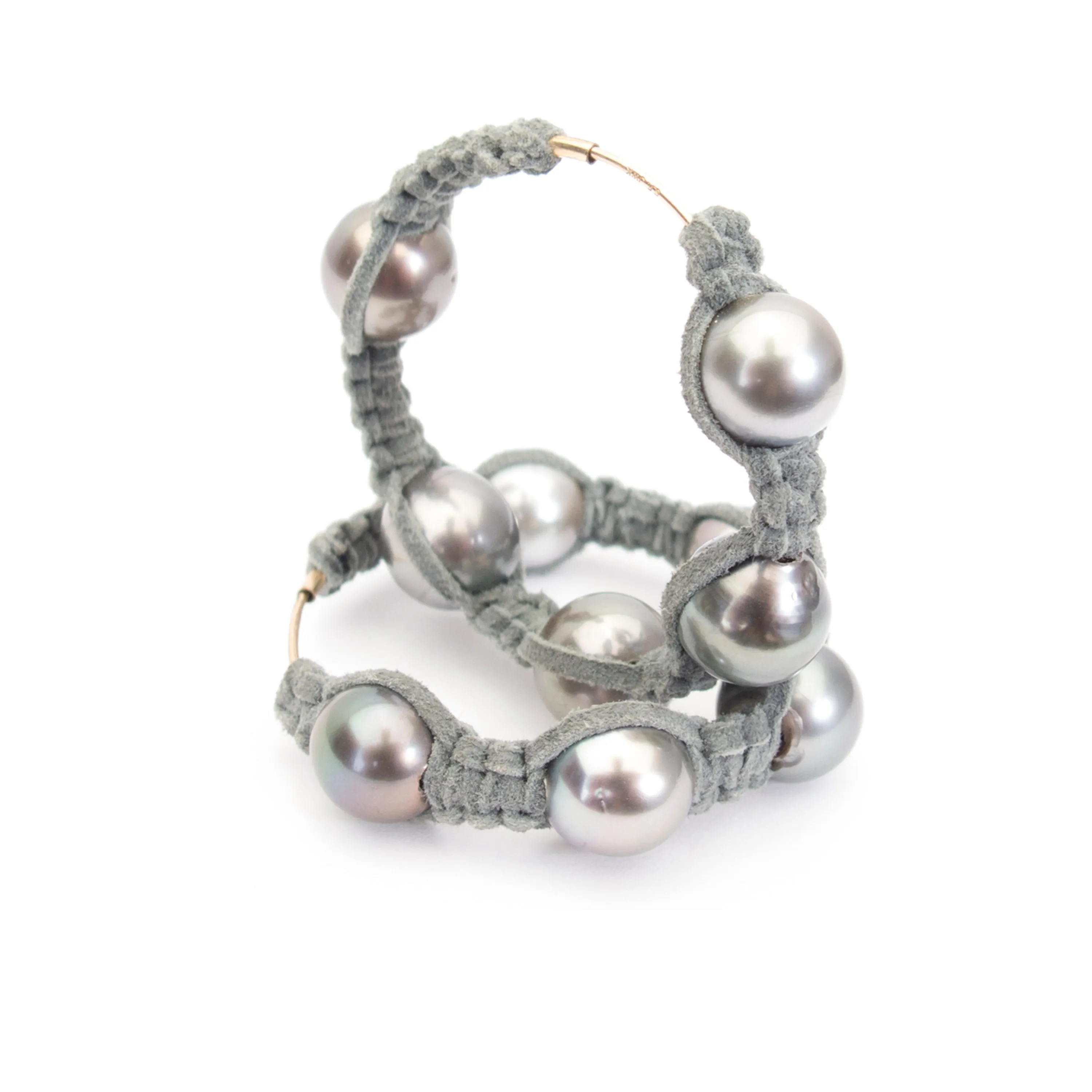 Pearl Suede Hoops
