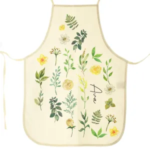 Personalised Apron with Stylish Text and Yellow Flowers Floral Print
