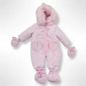 Pink Heart Beaded Pramsuit