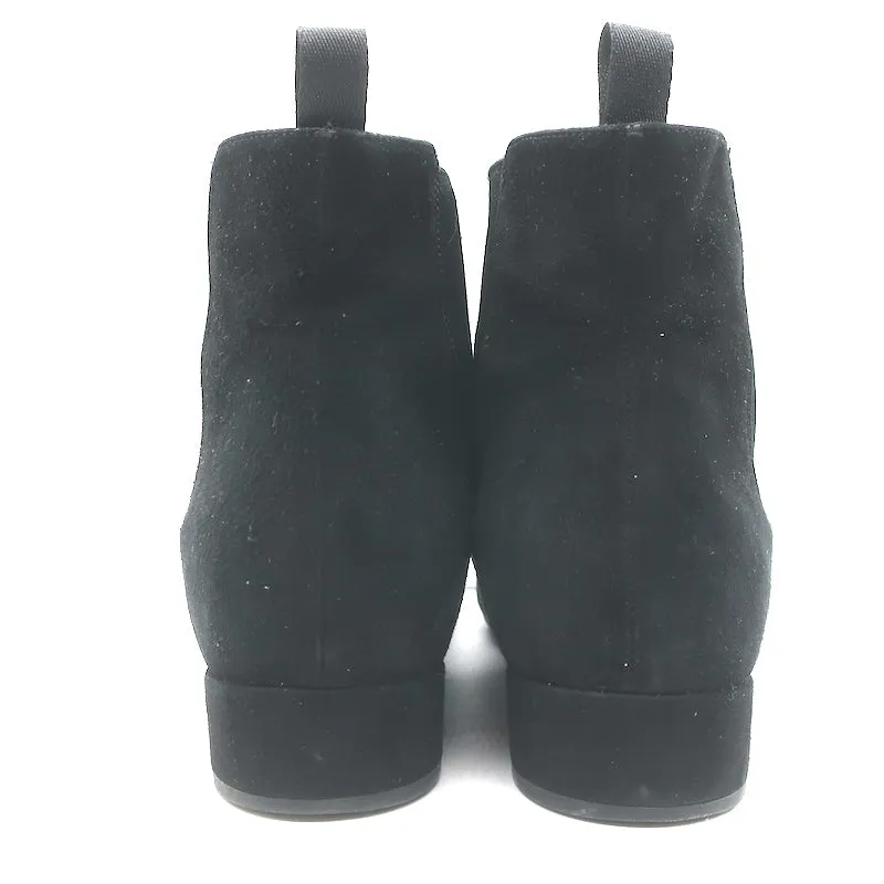 Prada Chelsea Boots Black Suede Size 37.5 Flat Ankle Boots