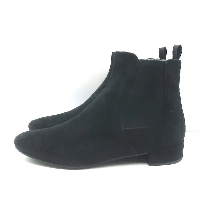 Prada Chelsea Boots Black Suede Size 37.5 Flat Ankle Boots