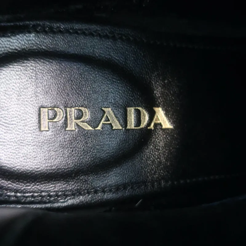 Prada Chelsea Boots Black Suede Size 37.5 Flat Ankle Boots