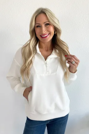 Quarter Zip Mock Neck Pullover
