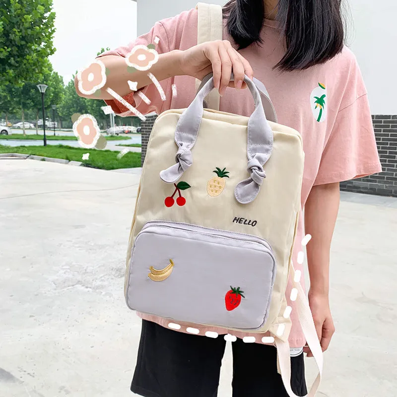 "FRUIT EMBROIDERY" BACKPACK N082606