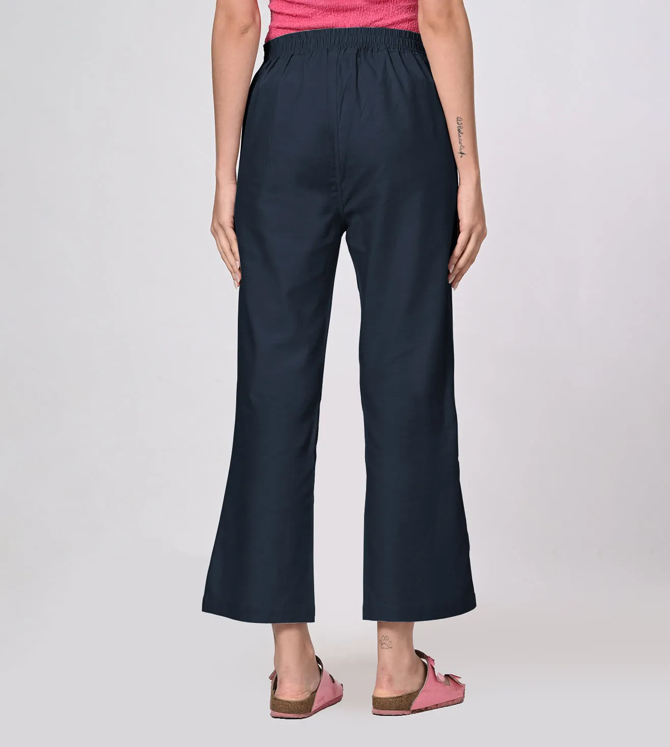 Rayon High Waisted Casual Pants