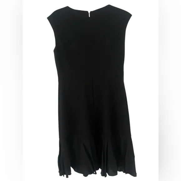 REBECCA TAYLOR Stacy Fit-&amp;-Flare Flounce Black Dress. size 6 women’s work or fun