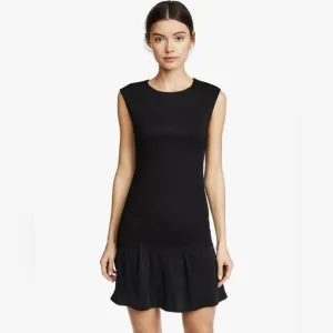 REBECCA TAYLOR Stacy Fit-&amp;-Flare Flounce Black Dress. size 6 women’s work or fun