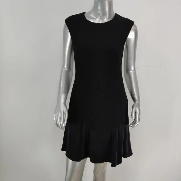 REBECCA TAYLOR Stacy Fit-&amp;-Flare Flounce Black Dress. size 6 women’s work or fun