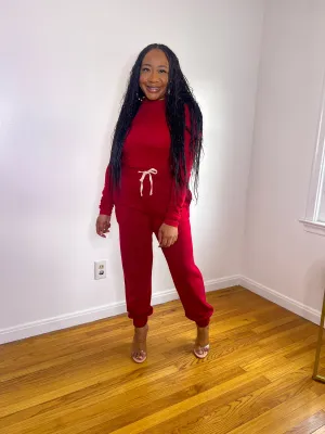 Red Cozy Joggers