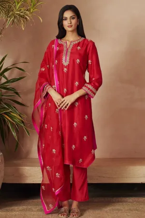 RED KURTA SET