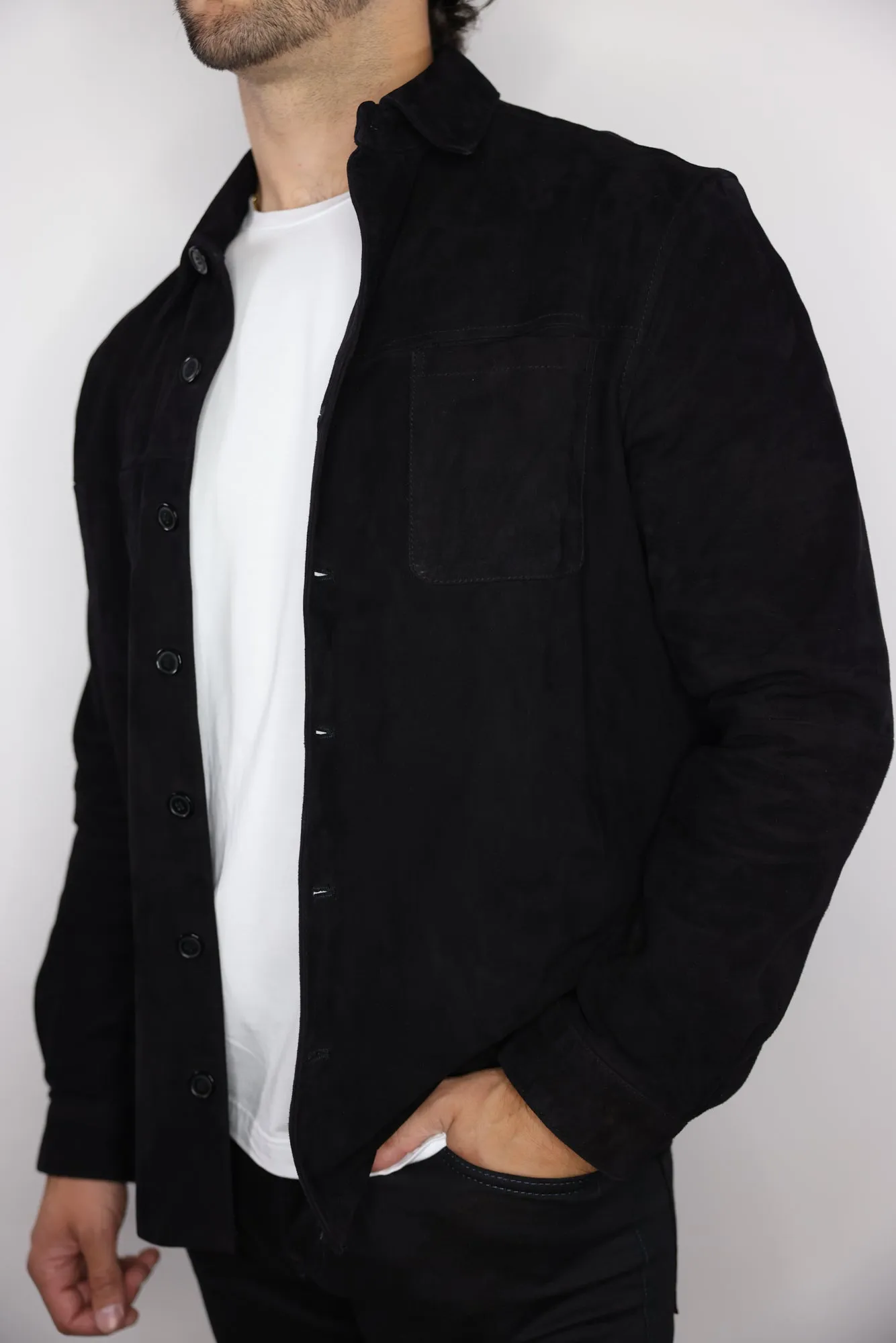 Regency Brock Suede Shirt Jacket Midnight