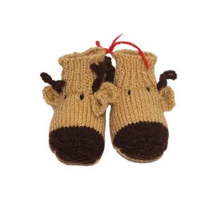 Reindeer Knitted Booties