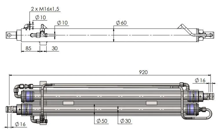 Retraction Cylinder HACO to suit MBB 1408003