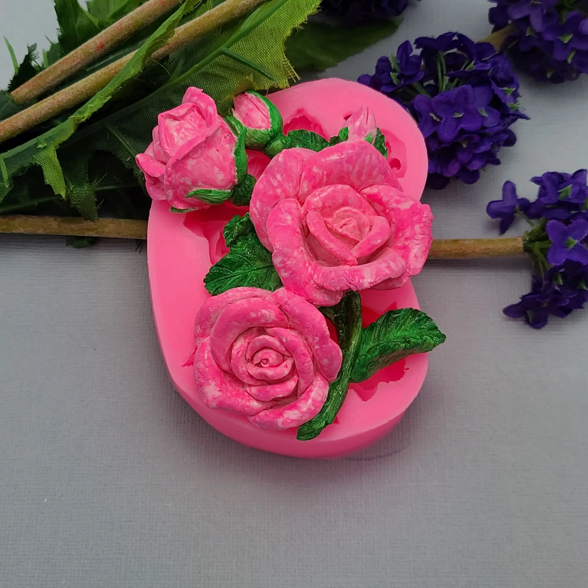 Rose Flower Silicone Mold Cake Decorating Tool for Crafts, Resin,Polymer Clay.