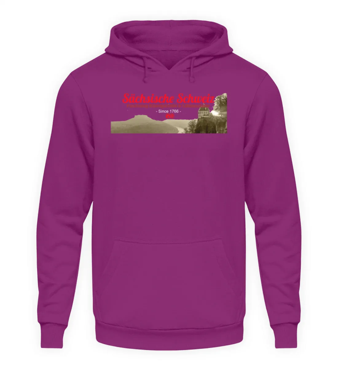 Sächsiche Schweiz - Festung Königstein  - Unisex Kapuzenpullover Hoodie