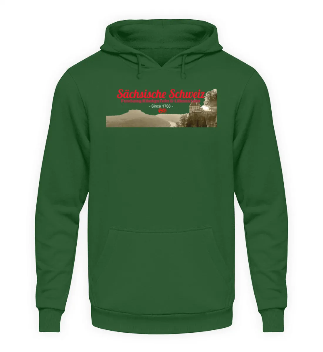 Sächsiche Schweiz - Festung Königstein  - Unisex Kapuzenpullover Hoodie