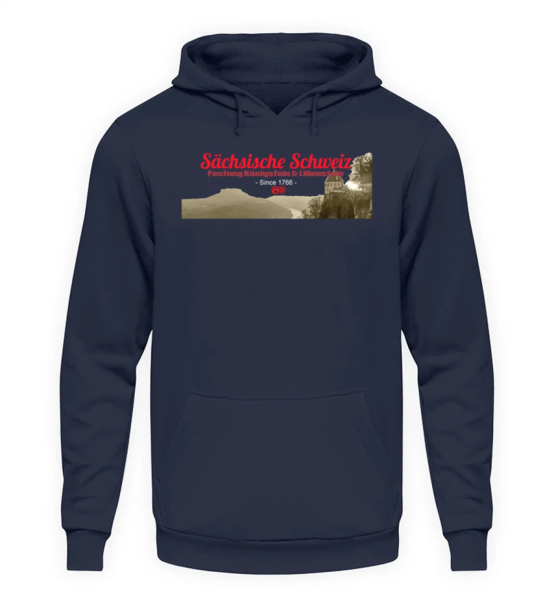 Sächsiche Schweiz - Festung Königstein  - Unisex Kapuzenpullover Hoodie