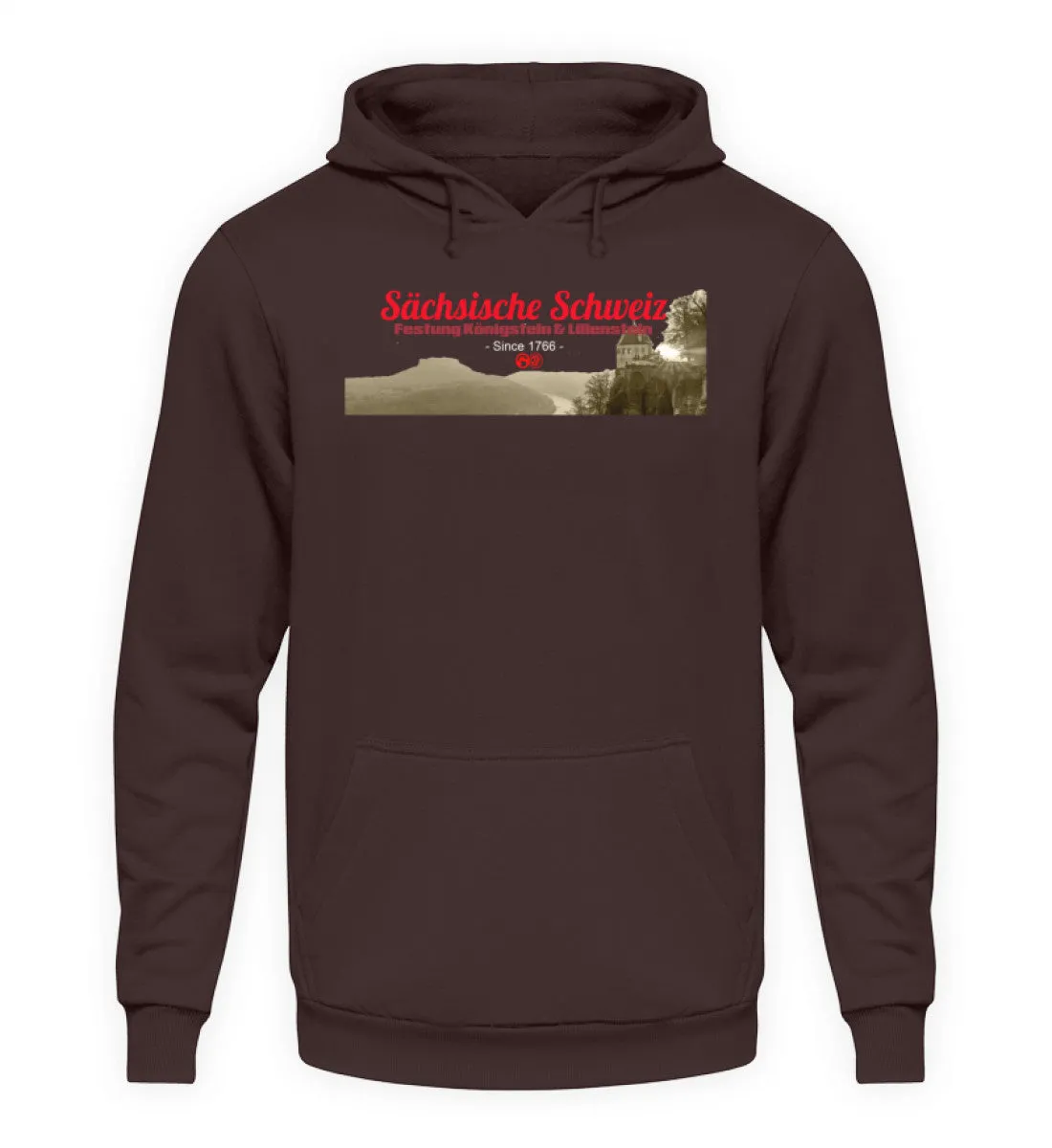 Sächsiche Schweiz - Festung Königstein  - Unisex Kapuzenpullover Hoodie