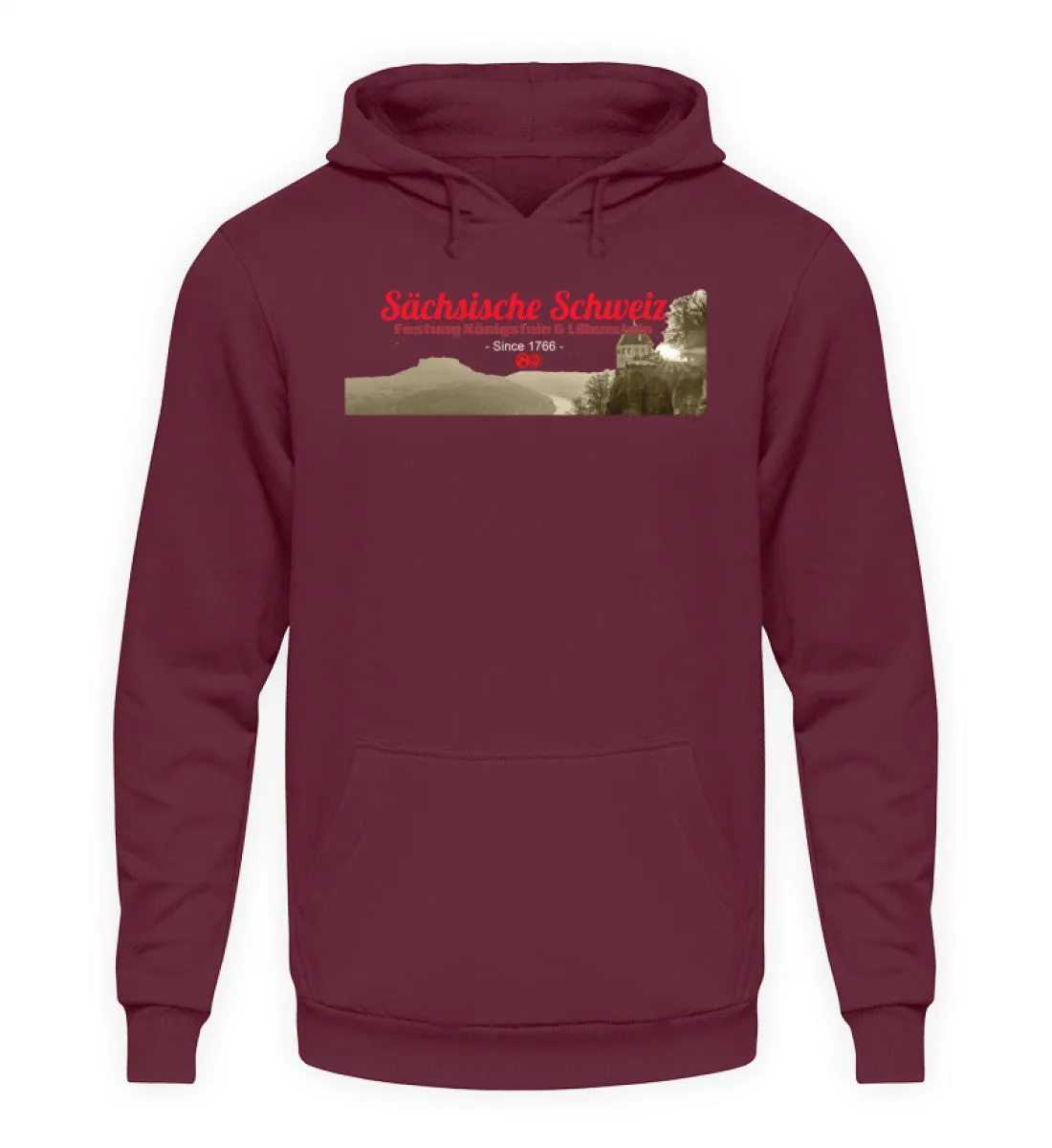 Sächsiche Schweiz - Festung Königstein  - Unisex Kapuzenpullover Hoodie