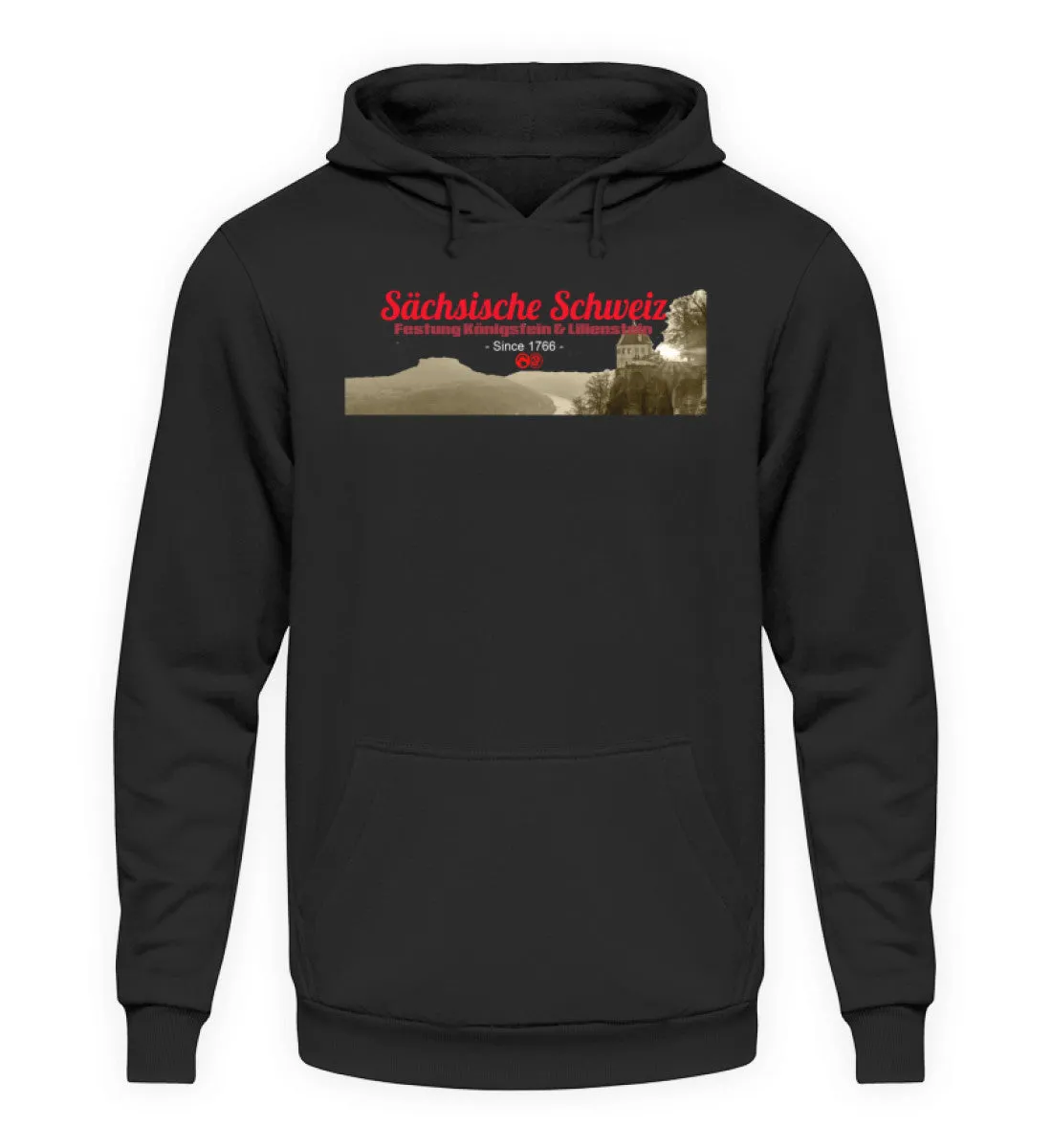 Sächsiche Schweiz - Festung Königstein  - Unisex Kapuzenpullover Hoodie