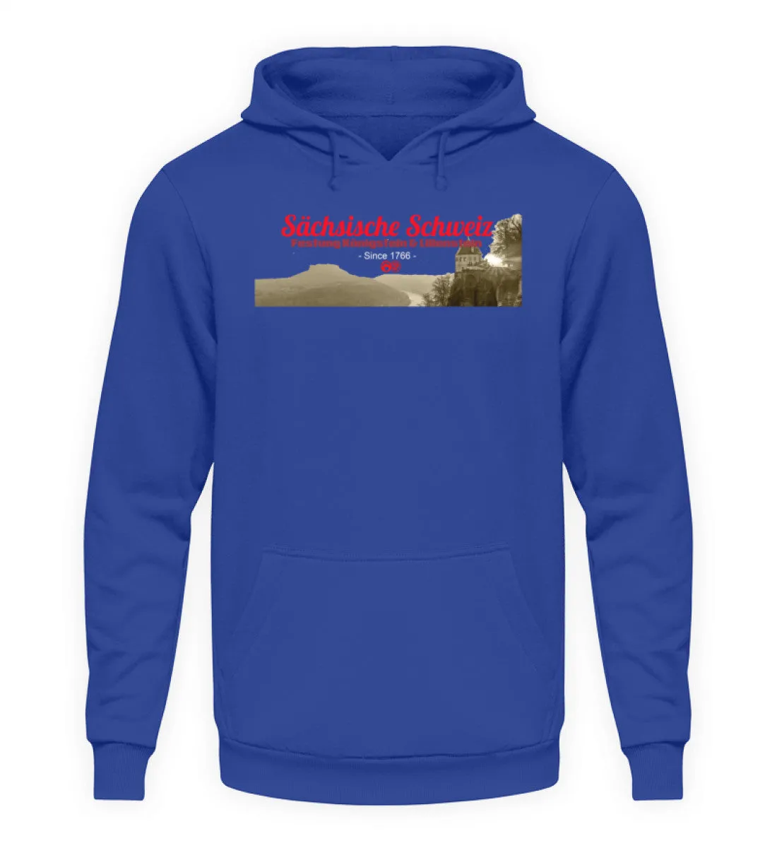 Sächsiche Schweiz - Festung Königstein  - Unisex Kapuzenpullover Hoodie