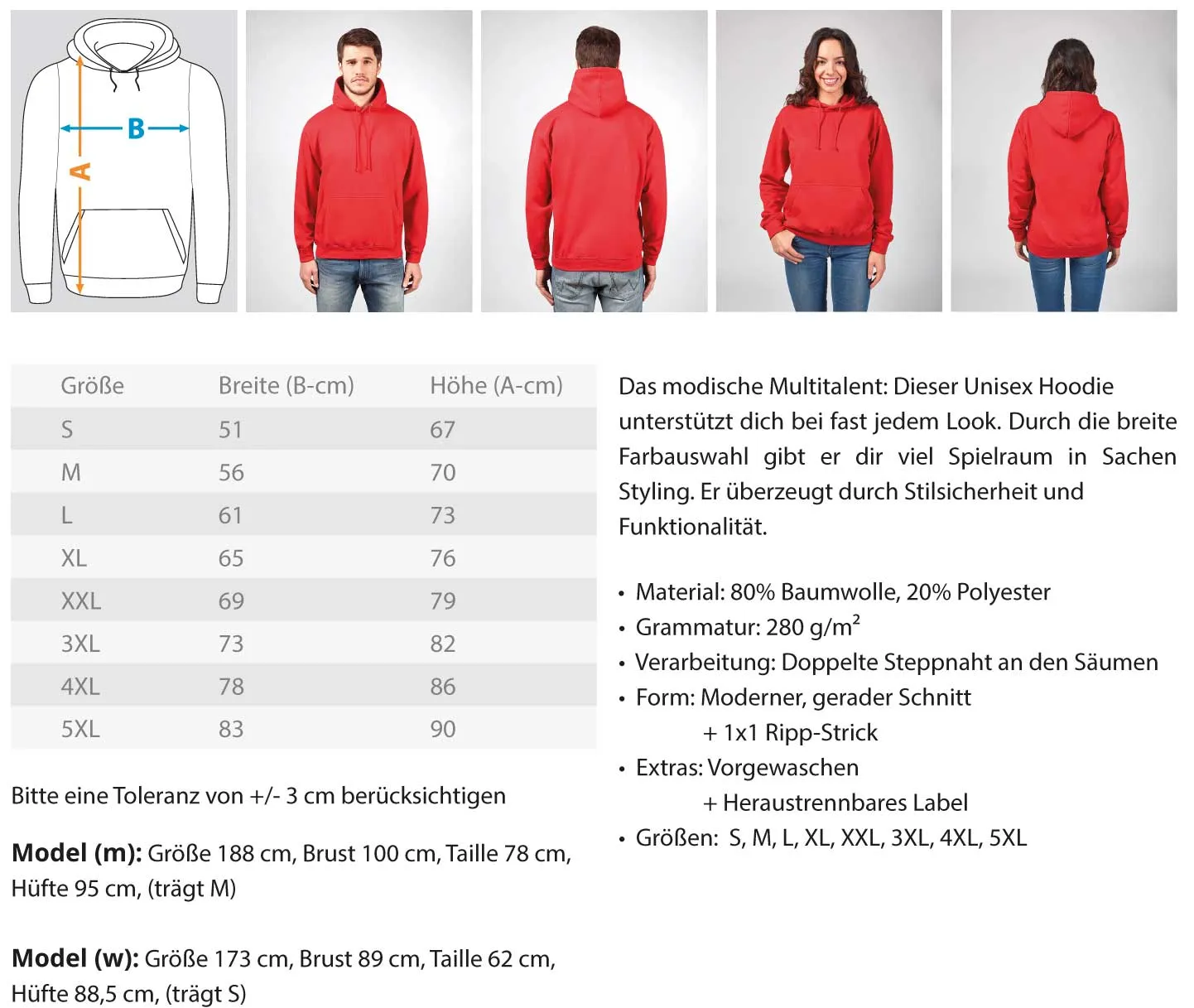 Sächsiche Schweiz Schriftzug  - Unisex Kapuzenpullover Hoodie