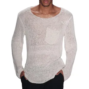 Sheer Knit Scoop Neck Sweater | Cotton | Lightweight and Stylish