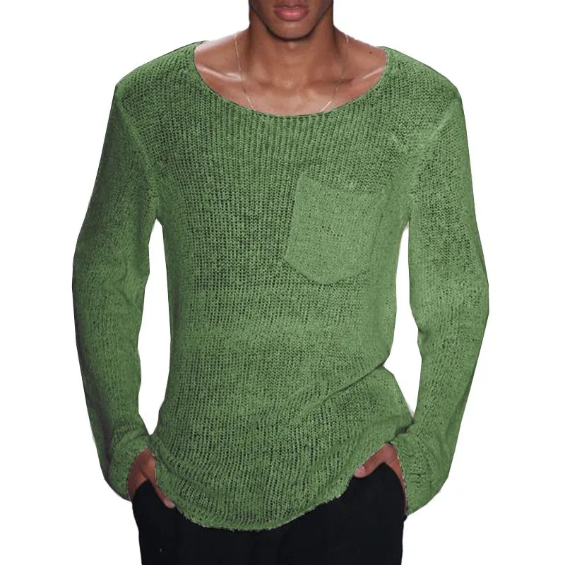 Sheer Knit Scoop Neck Sweater | Cotton | Lightweight and Stylish