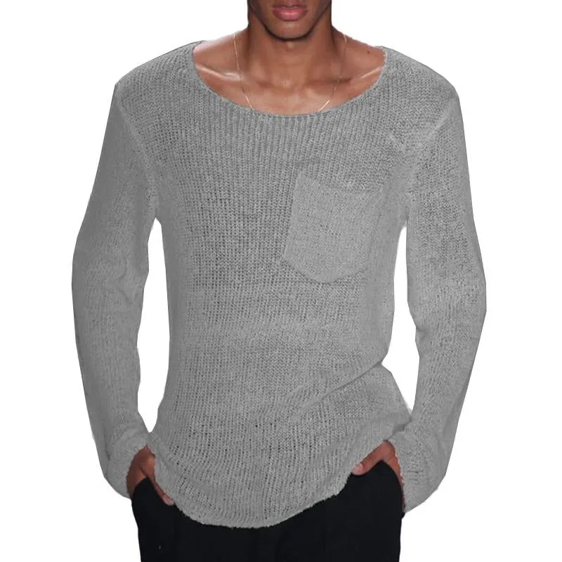 Sheer Knit Scoop Neck Sweater | Cotton | Lightweight and Stylish